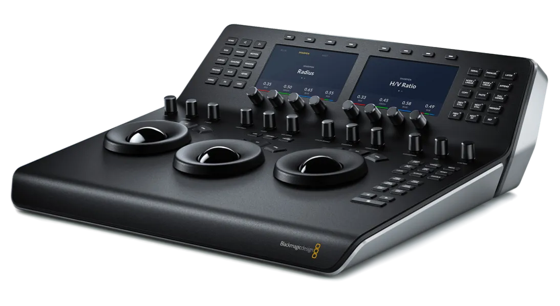The Blackmagic Design color control panel